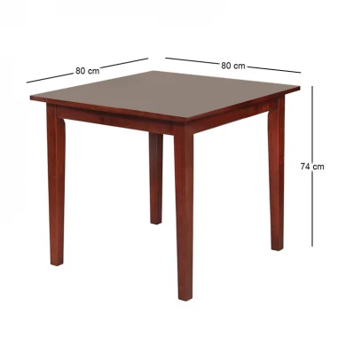 Τραπέζι Naturale με σκελετό από Mdf σε χρώμα καρυδί 80x80εκ