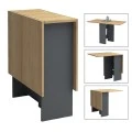 Pepe Megapap melamine table extendable color anthracite - oak 28(56+56)x77x75cm.