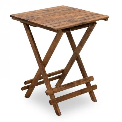 Queen Megapap foldable table by beech wood in walnut color 60x60x75cm.