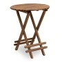 Queen Megapap foldable table by beech wood in walnut color Ø60x75cm.