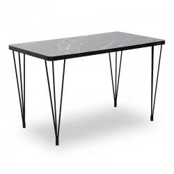 Roger Megapap Mdf/metallic table in black marble effect color 120x70x75cm.