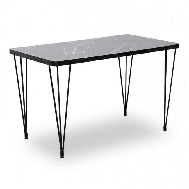 Roger Megapap Mdf/metallic table in black marble effect color 120x70x75cm.