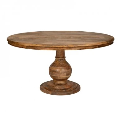 WOODEN BROWN ROUND TABLE 152x152x76CM