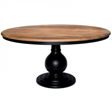 ΤΡΑΠΕΖΙ ΡΟΤΟΝΤΑ ΑΠΌ ΞΥΛΟ MANGO 152Χ152Χ78ΕΚ ΣΤΡΟΓΓΥΛΟ ΜΕ ΜΑΥΡΗ ΒΑΣΗ