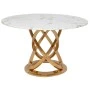 GOLD METAL TABLE ROTONTA WITH WHITE MARBLE SURFACE D130X75