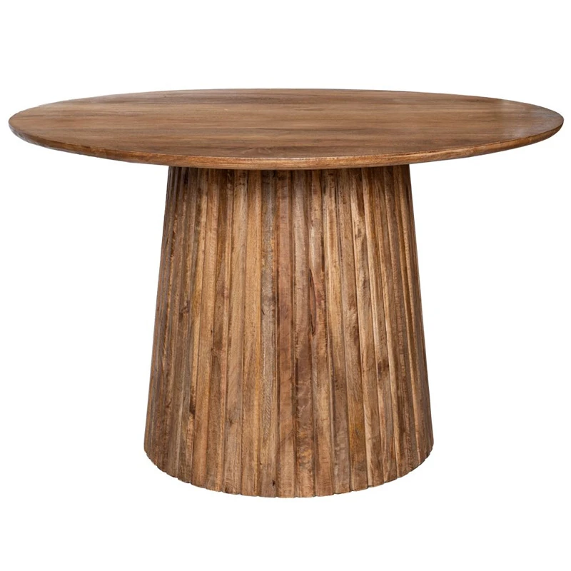ROUND DINING TABLE MADE OF MANGO WOOD IN BROWN COLOR D120X77CM