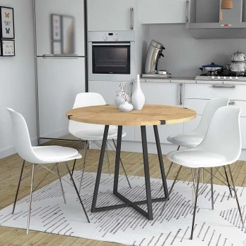 Rubes Megapap metallic - melamine table in anthracite - sonoma color 100x100x78cm.