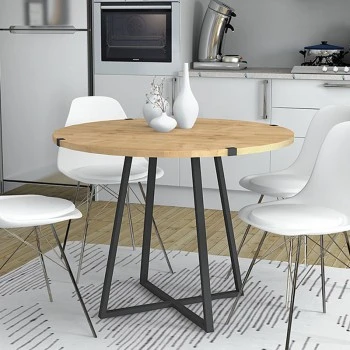 Rubes Megapap metallic - melamine table in anthracite - sonoma color 120x120x78cm.