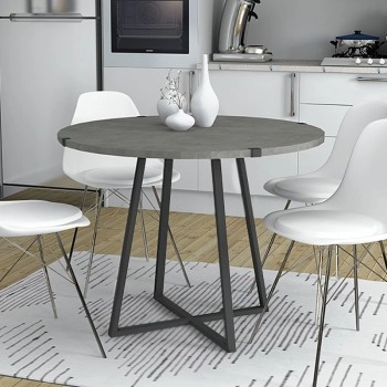 Τραπέζι Rubes Megapap χρώμα γκρι σκυροδέματος 120x120x78εκ.