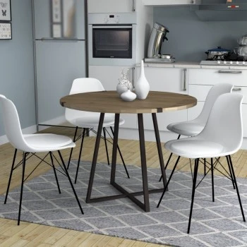 Rubes Megapap metallic - melamine table in anthracite - walnut color 100x100x78cm.