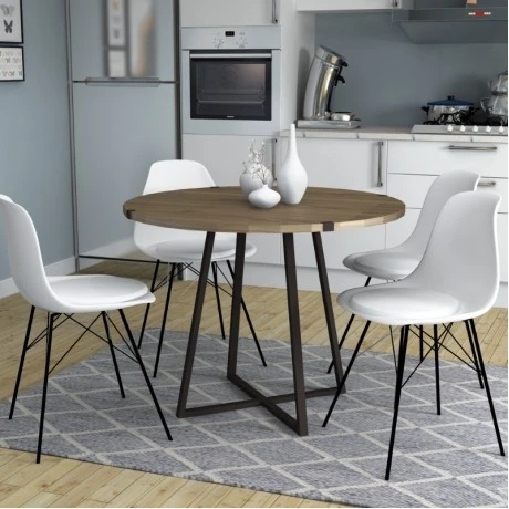 Rubes Megapap metallic - melamine table in anthracite - walnut color 100x100x78cm.