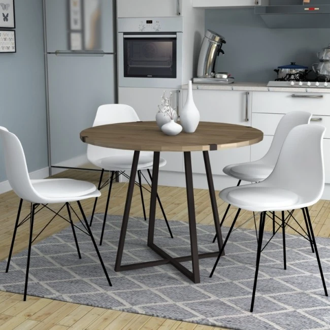 Rubes Megapap metallic - melamine table in anthracite - walnut color 100x100x78cm.