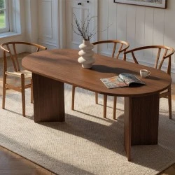 Sablin Megapap melamine dining table in walnut color 180x89.5x75cm. Sablin Megapap melamine dining table in walnut color 180x89.5x75cm.