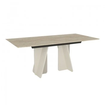 Sevilla Megapap melamine dining table in sandstone - travertine color 180x90x75cm.