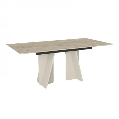 Sevilla Megapap melamine dining table in sandstone - travertine color 180x90x75cm.