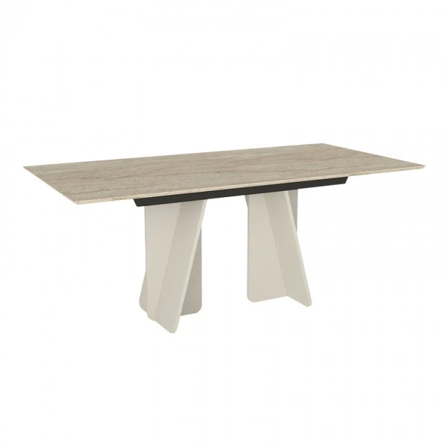 Sevilla Megapap melamine dining table in sandstone - travertine color 180x90x75cm.
