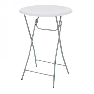 Catering table - stand with metallic frame - Pp Hdpe surface in white color D.81x110cm.