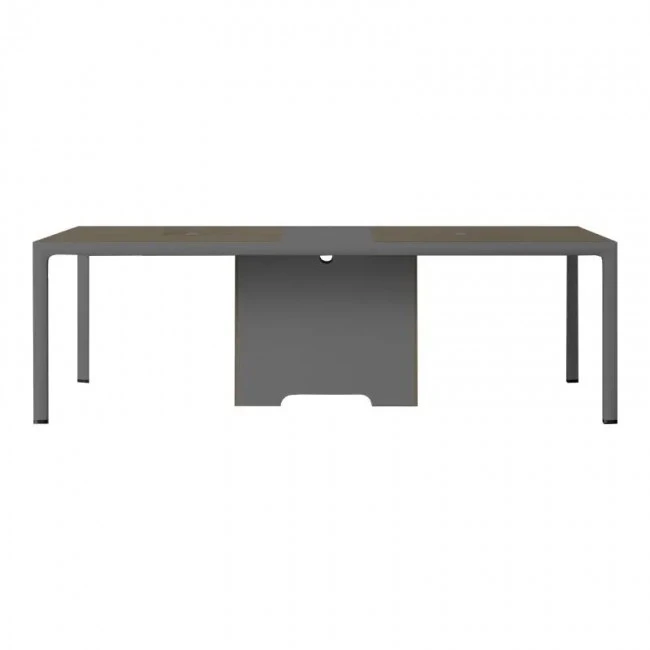 Conference table professional Denith pakoworld dark grey-walnut 240x120x75cm
