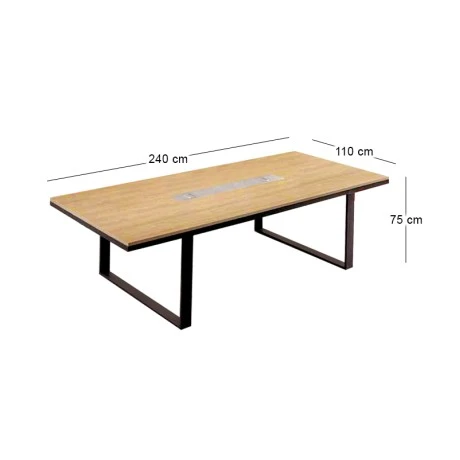 Project conference table in sonoma / grey color 240x120x75cm.