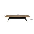 PROLINE Conference Table 240x130cm Wild Oak/Black