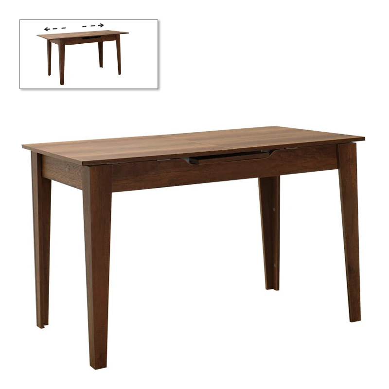Trendline Megapap melamine extendable table in walnut color 120/150x70x75cm.