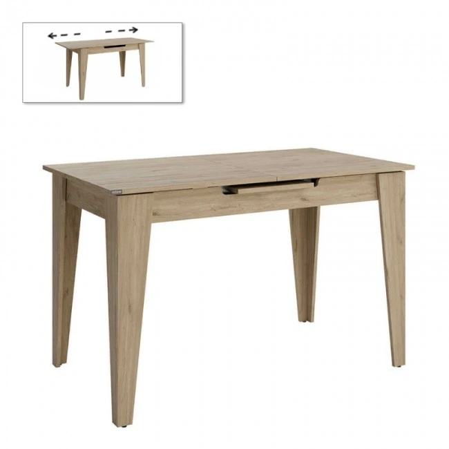 Trendline Megapap melamine extendable table in oak color 120/150x70x75cm.