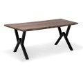 Walter Megapap Mdf/metallic table in walnut color 140x80x75cm.