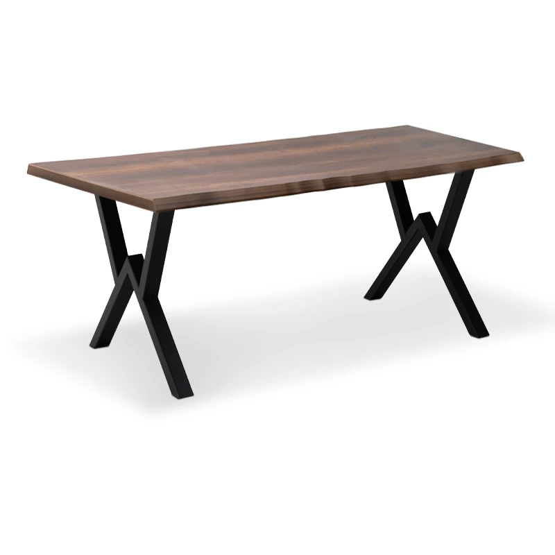 Walter Megapap Mdf/metallic table in walnut color 140x80x75cm.