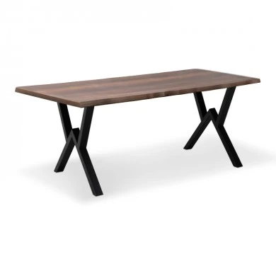 Walter Megapap Mdf/metallic table in walnut color 160x80x75cm.