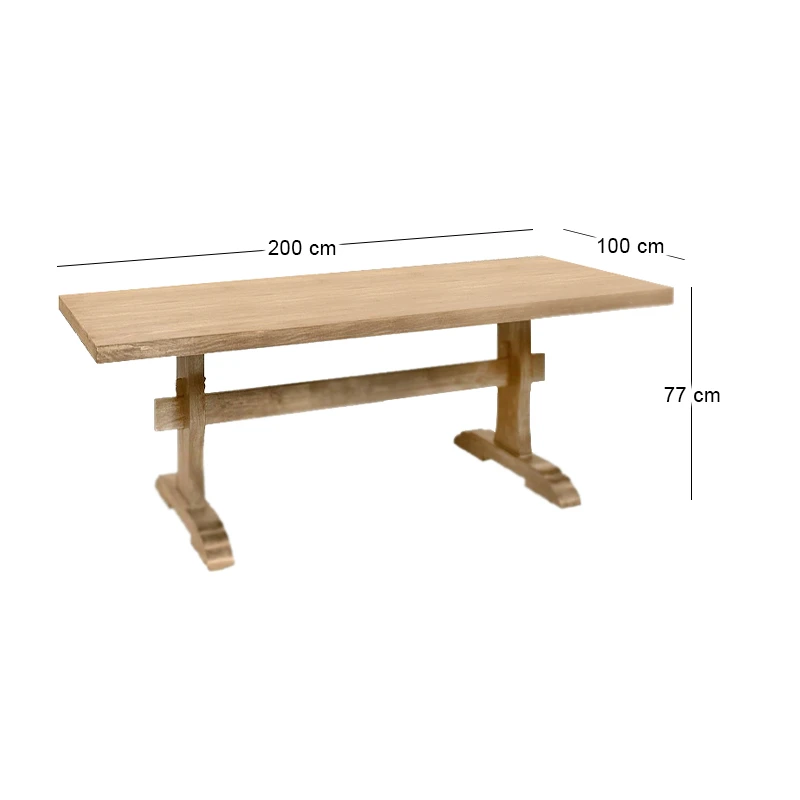 WESTERN Dining Table 200x100 Acacia Natural Finish