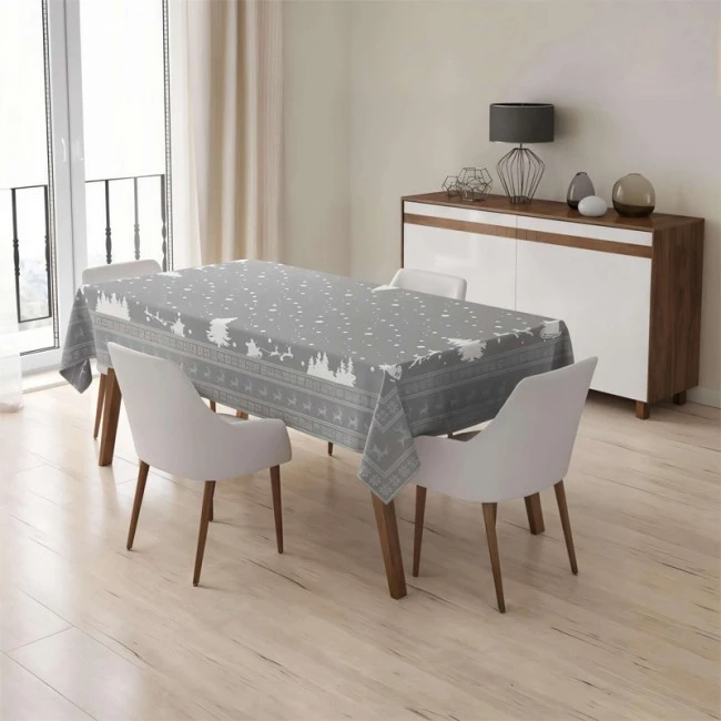 Τραπεζομάντηλο αλέκιαστο Nordic χρώμα γκρι 160x220εκ.