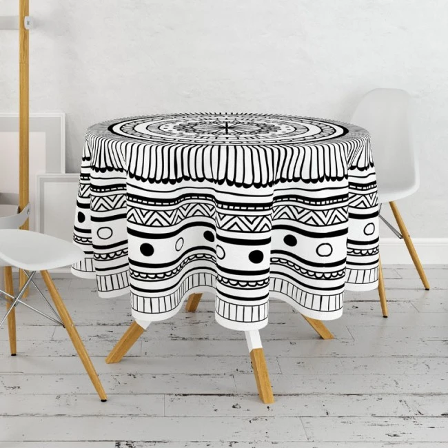 Tablecloth multicolor Ø160cm.