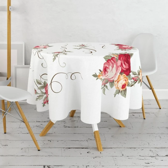 Tablecloth multicolor Ø160cm.