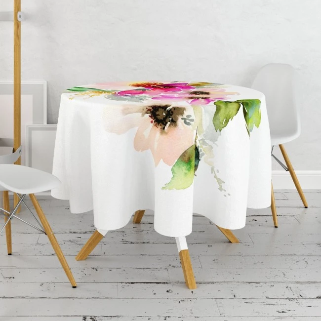 Tablecloth multicolor Ø160cm.