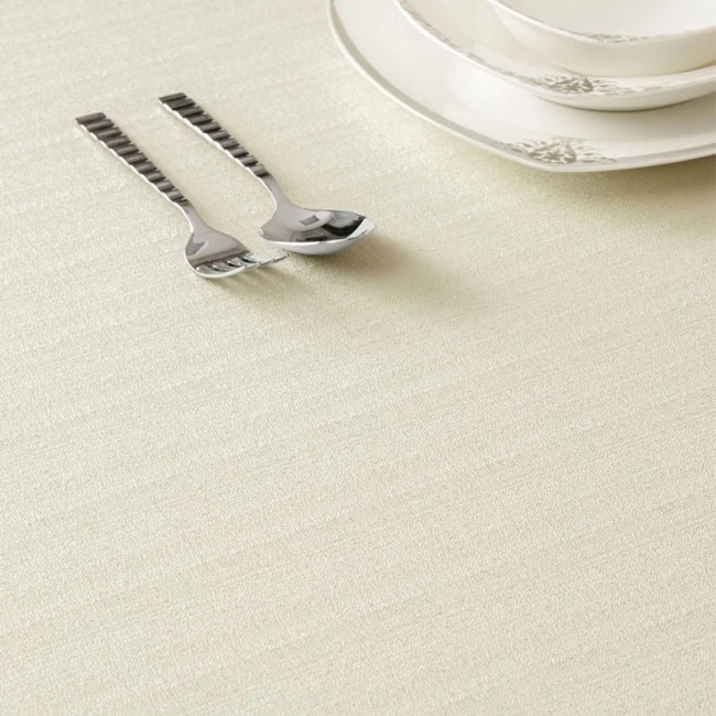 Tablecloth easy clean in ecru color 150x220cm.