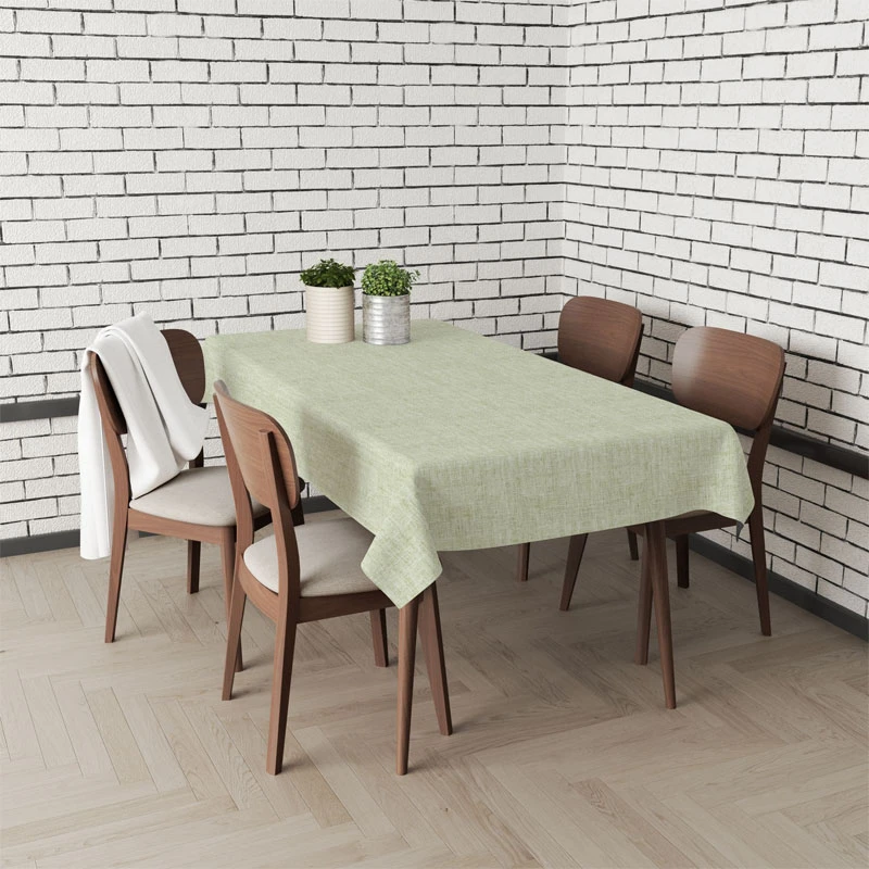 Tablecloth easy clean in green color 140x140cm.