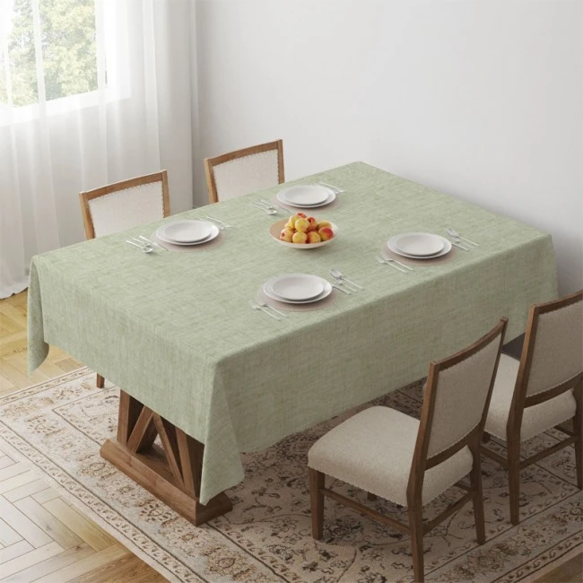 Tablecloth easy clean in green color 140x220cm.