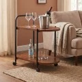 TROLLEY 60x38x65cm Walnut/Metal Black