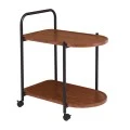 TROLLEY 60x38x65cm Walnut/Metal Black