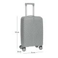 SILVER SUITCASE WITH WHEELS 50CM