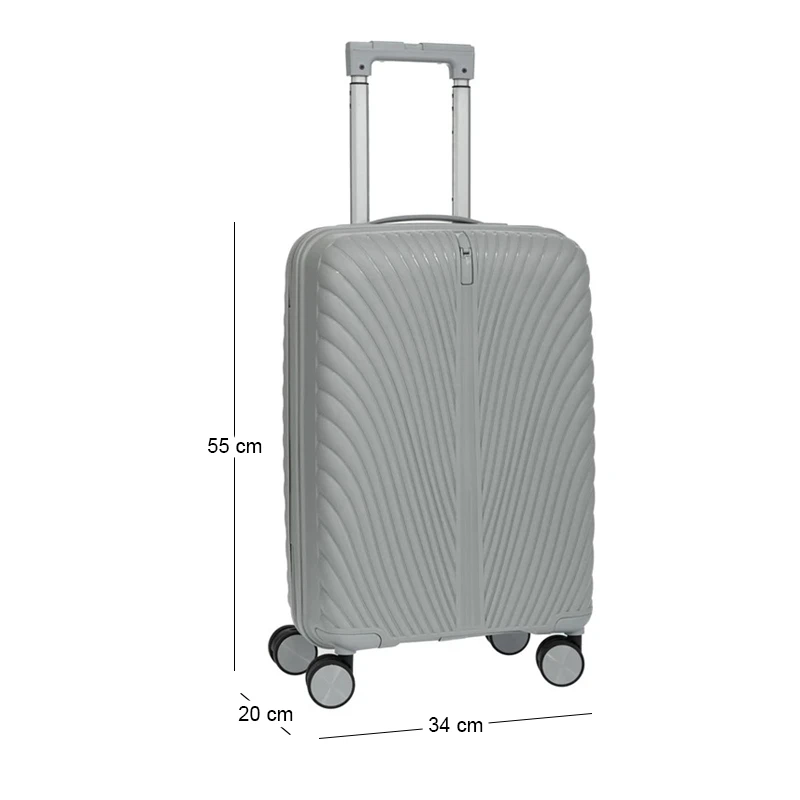 SILVER SUITCASE WITH WHEELS 50CM