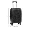 BLACK SUITCASE WITH WHEELS 50CM