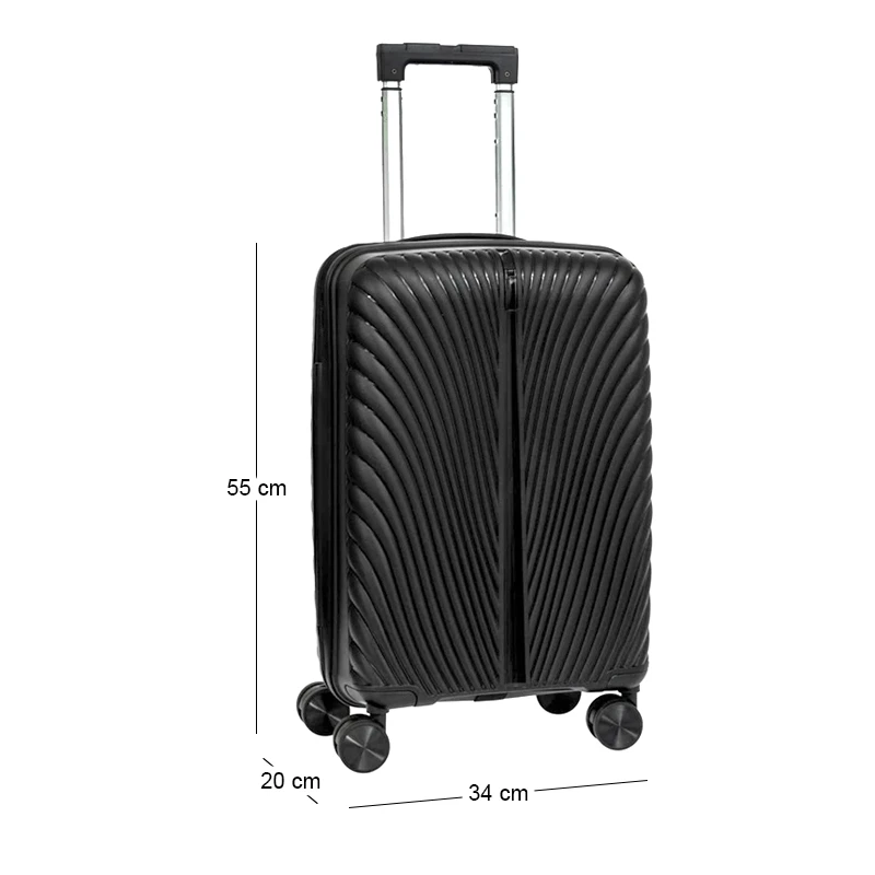 BLACK SUITCASE WITH WHEELS 50CM