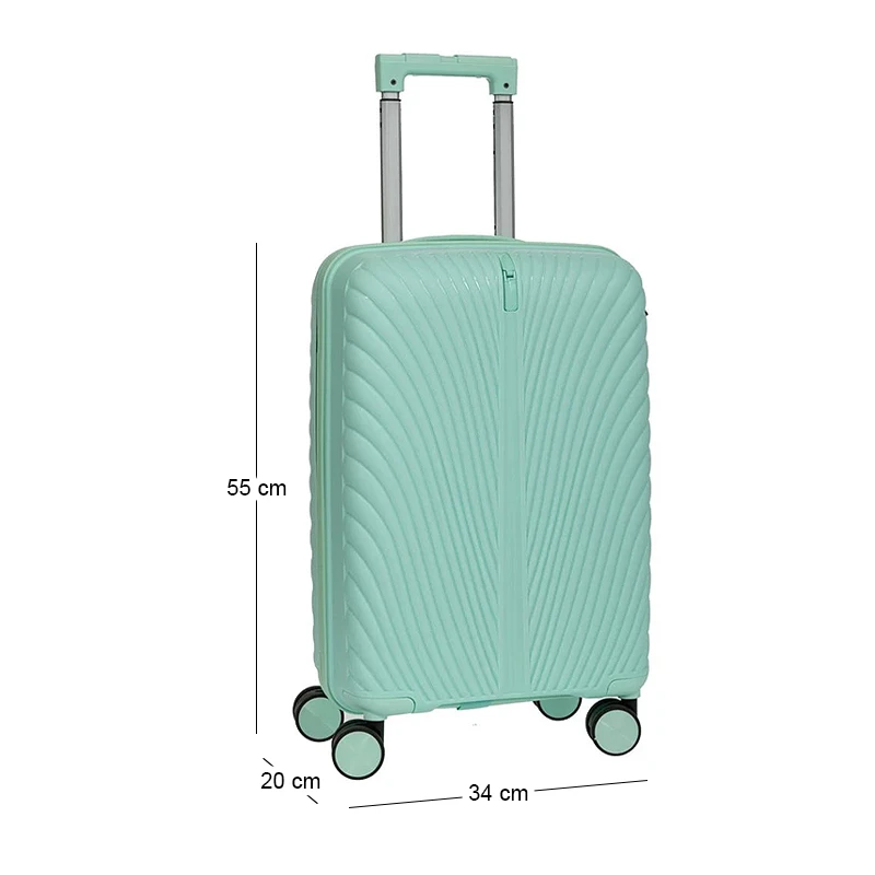 LIGHT GREEN SUITCASE WITH WHEELS 50CM