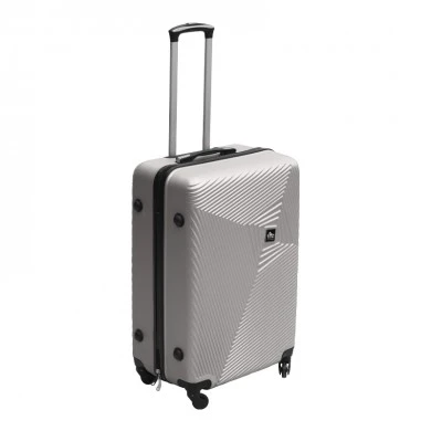 ABS travel suitcase with 4 wheels, grey color (L) 45x28x68cm.