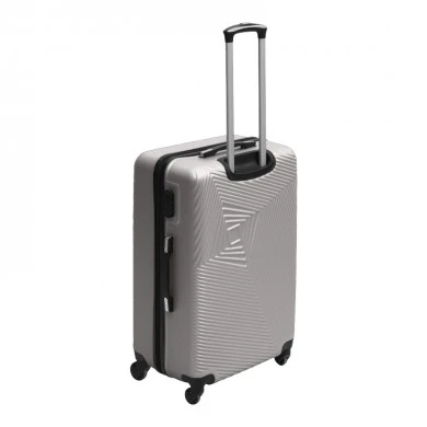 ABS travel suitcase with 4 wheels, grey color (L) 45x28x68cm.