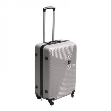 ABS travel suitcase with 4 wheels, grey color (M) 40x24x63cm.