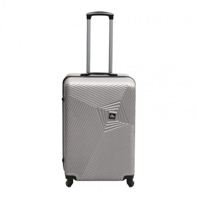 ABS travel suitcase with 4 wheels, grey color (M) 40x24x63cm.