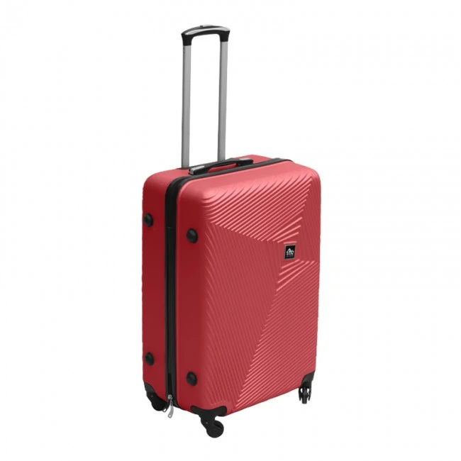 ABS travel suitcase with 4 wheels, red color (L) 45x28x68cm.