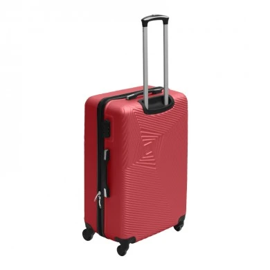 ABS travel suitcase with 4 wheels, red color (L) 45x28x68cm.